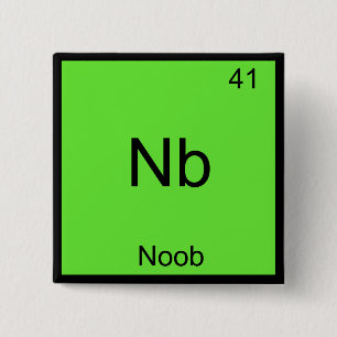Nb: Noob Chemistry Element Symbol Funny Newbie Button