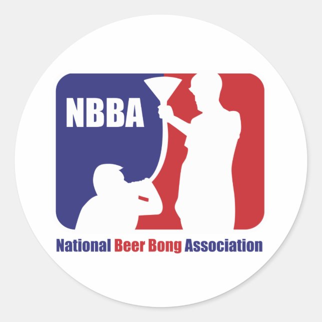 NBBA, National Beer Bong Association Runder Aufkleber (Vorderseite)