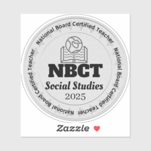 NBCT Custom Social Studies Teacher National Boards Aufkleber