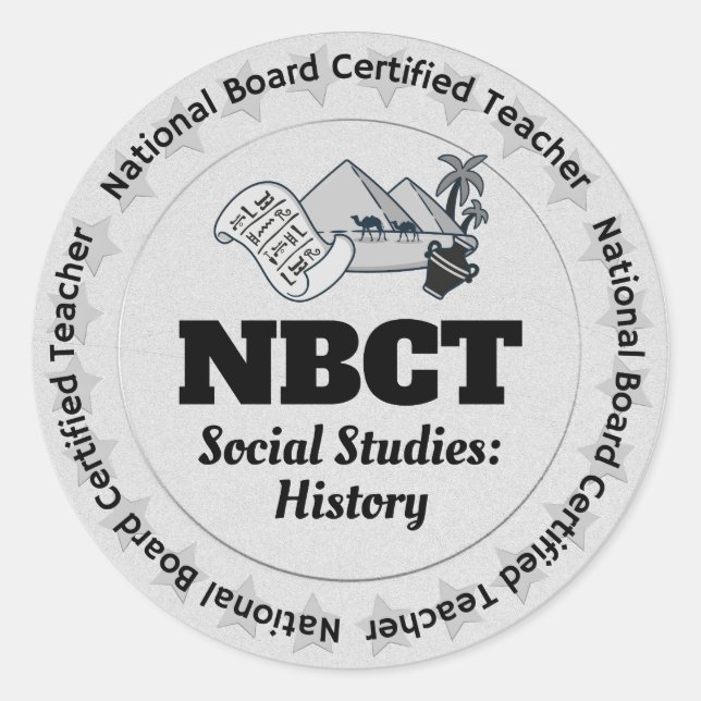 NBCT Custom Year Social Studies: History Runder Aufkleber (Vorderseite)
