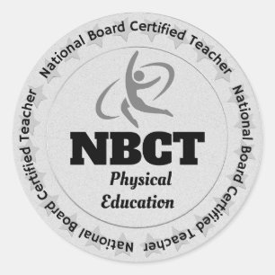 NBCT PE Teacher Board Certified Teacher Runder Aufkleber
