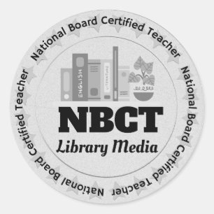 NBCT Teacher Library Media National Boards Runder Aufkleber