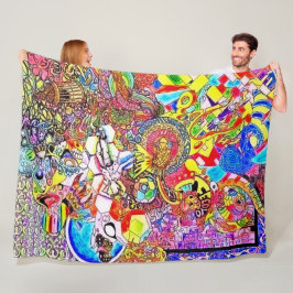 NBK Alice saure Reise-psychedelische Collage Fleecedecke