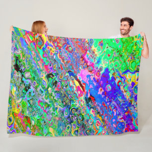 NBK Trippy psychedelische saure Wachs-gefärbte Fleecedecke