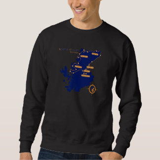 NC500 Map Route Coast of Scotland Road Trip North  Sweatshirt