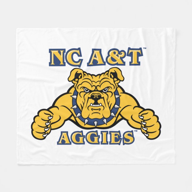 NC A&T Aggies | Aggie Bulldog Fleecedecke (Vorderseite (Horizontal))