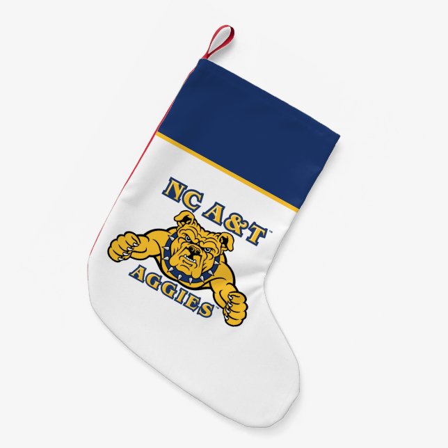 NC A&T Aggies | Aggie Bulldog Kleiner Weihnachtsstrumpf (Vorderansicht (hängend))