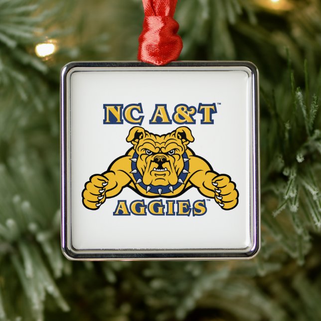 NC A&T Aggies | Aggie Bulldog Ornament Aus Metall (Baum)