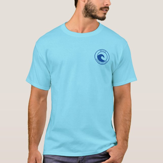 NC Blue Ocean Wave Circle Design T-Shirt (Vorderseite)