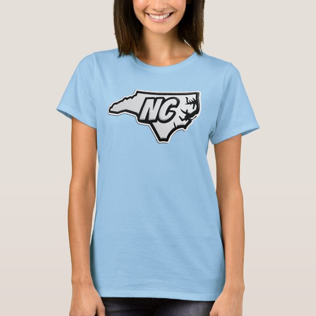 NC - Staatsumriss T-Shirt (Vorderseite)