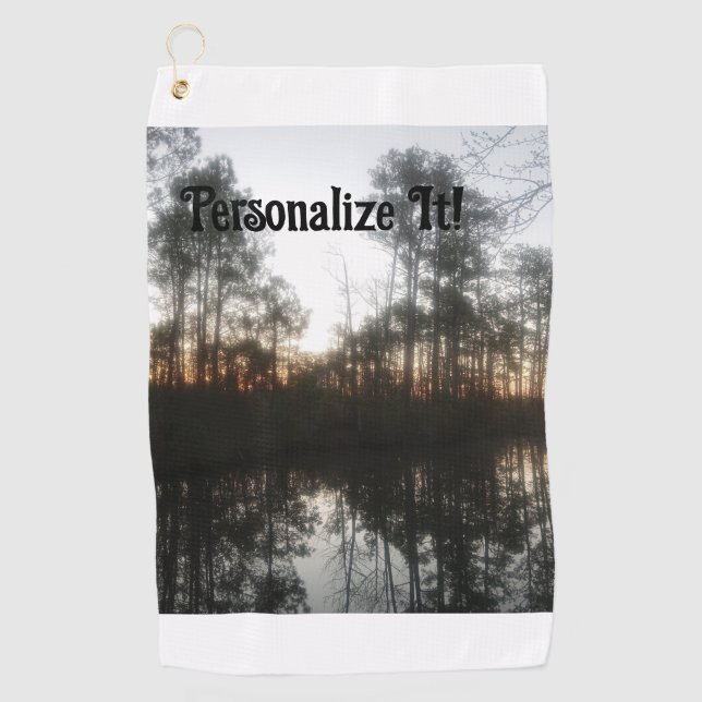NC Sunrise Rustikale Landschaft Golfhandtuch (Vorderseite)