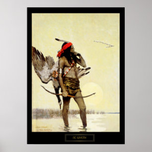 NC Wyeth Historische Malerei Indianerjagd Poster