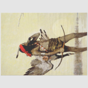 NC Wyeth Historische Malerei Indianerjagd Seidenpapier