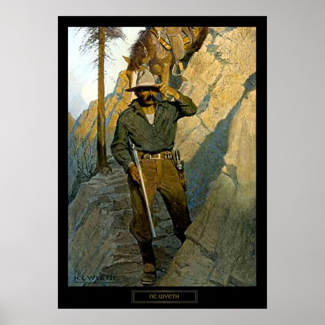 NC Wyeth Historische Malerei "The Sheriff" Poster (Vorne)