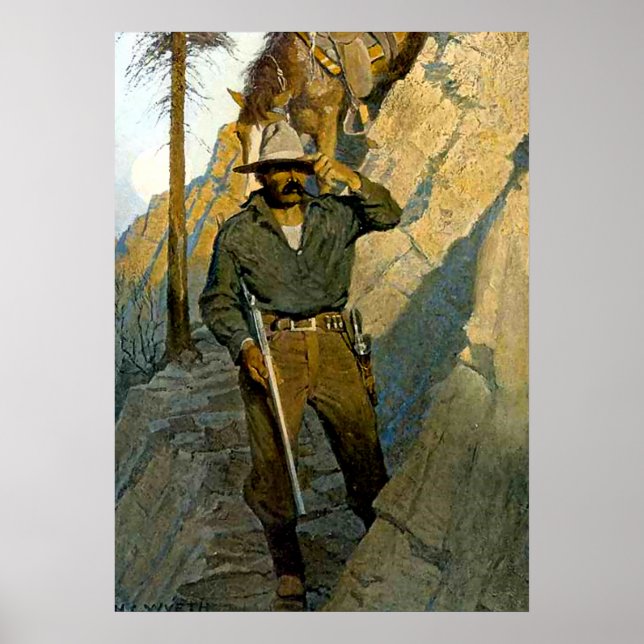 NC Wyeth Historische Malerei "The Sheriff" Poster (Vorne)
