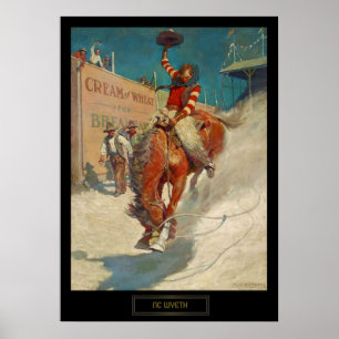 NC Wyeth Historisches Gemälde "The Rodeo" Poster