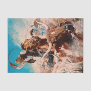 NC Wyeth Painting "Cutting Out" Seidenpapier