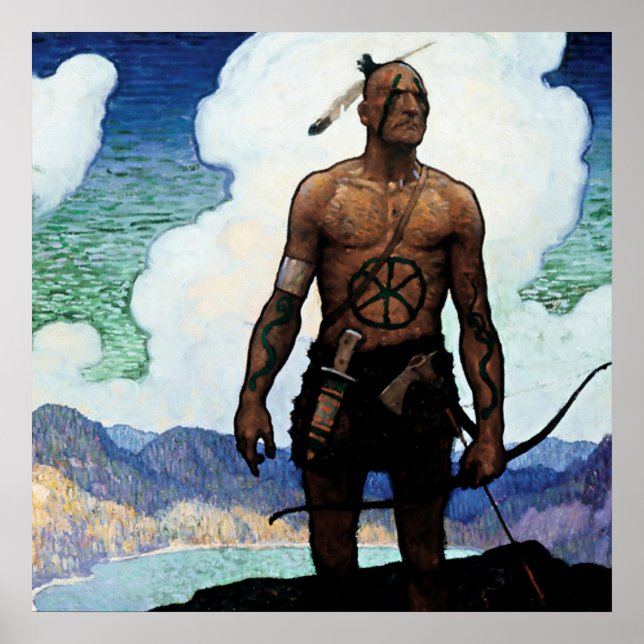 NC Wyeth Painting "Last of the Mohicans" Poster (Vorne)