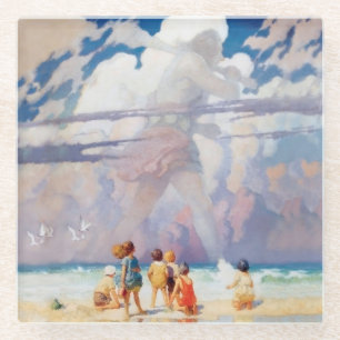 NC Wyeth The Giant Artwork Beach Coastal Glasuntersetzer