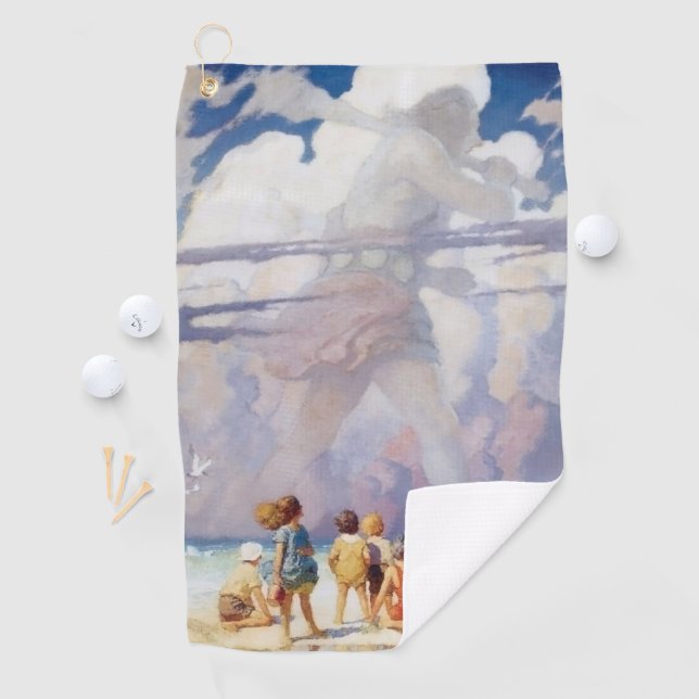 NC Wyeth The Giant Artwork Beach Coastal Golfhandtuch (Insitu)