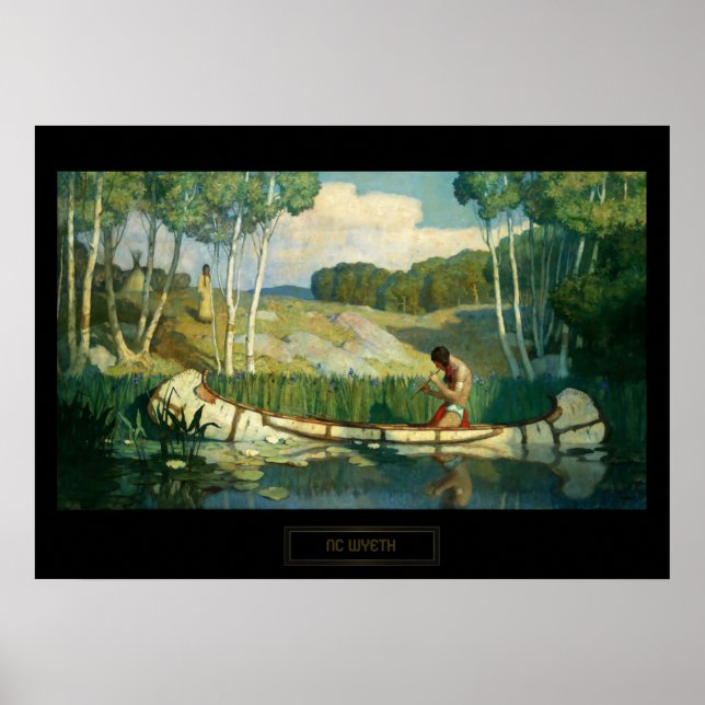 NC Wyeth Western Malerei indische Liebe Anruf Poster (Vorne)