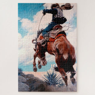 NC Wyeth Western Painting „Bucking“ Puzzle