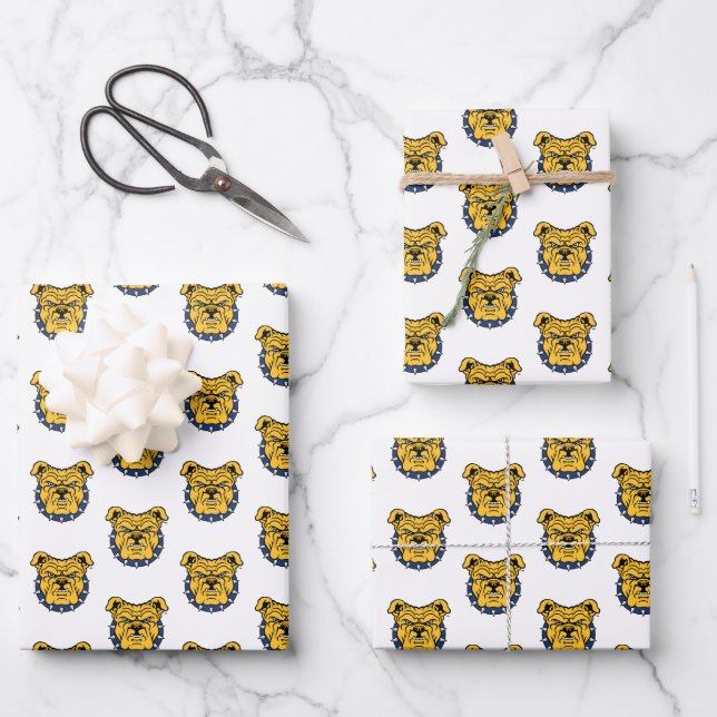 NCA&T Staat University | Bulldog Face Geschenkpapier Set (Vorderseite)
