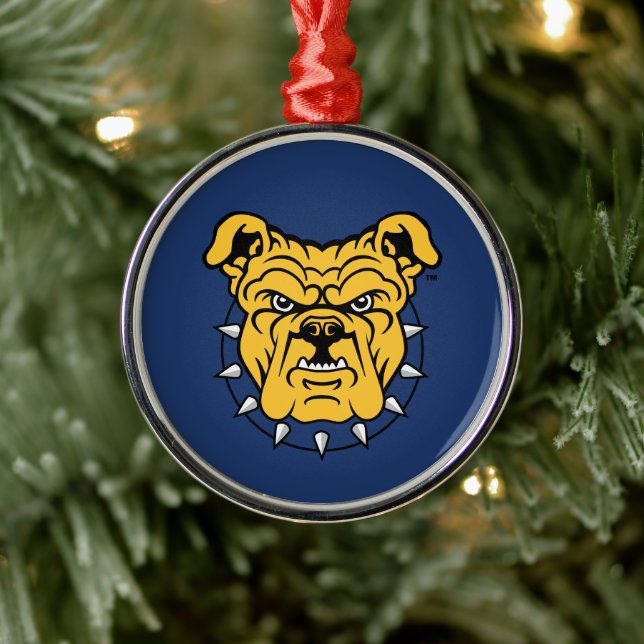 NCA&T Staat University | Bulldog Face Ornament Aus Metall (Baum)