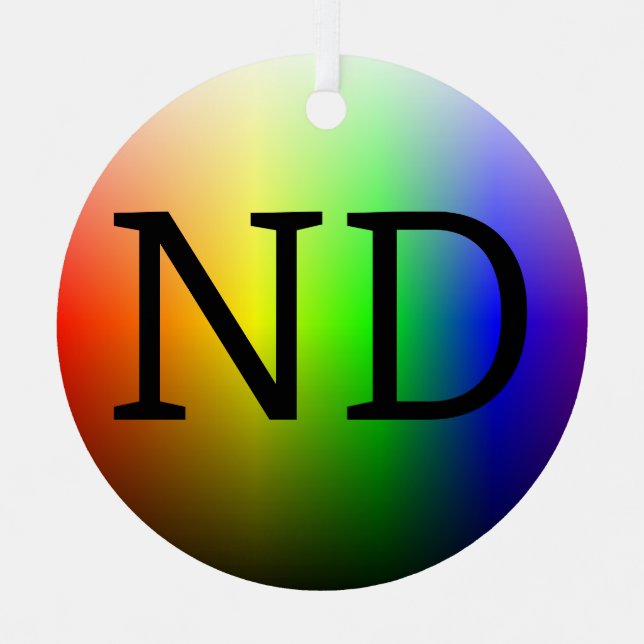 ND (NeuroDiverse) Ornament Aus Metall (Vorderseite)