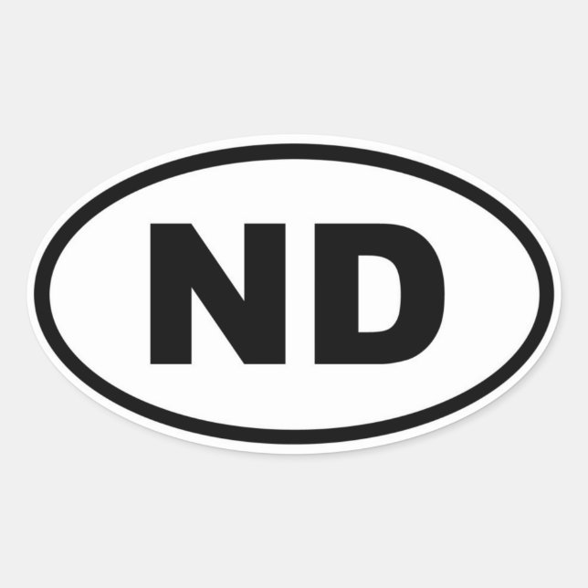 ND North Dakota Ovaler Aufkleber (Vorderseite)