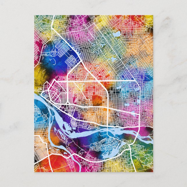 N'Djamena Chad City Map Postkarte (Vorderseite)