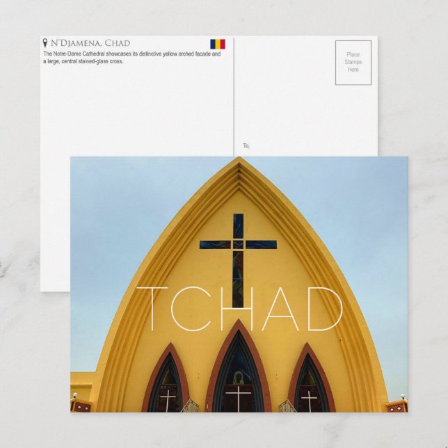 N'djamena, Tschad Reise-Postkarte Postkarte (Vorne/Hinten)
