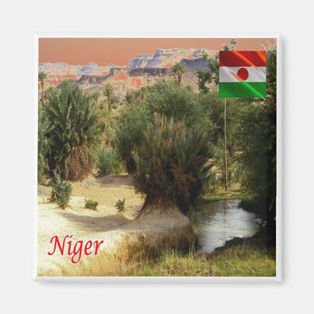 NE008 NIGER, Oasis Bilma, Afrika, Kühlschrank Magnet (Vorne)