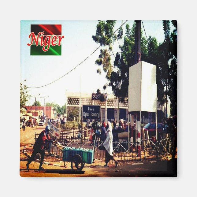 NE009 NIGER, Place Djibo Bakary Walraven, Kühlschr Magnet (Vorne)