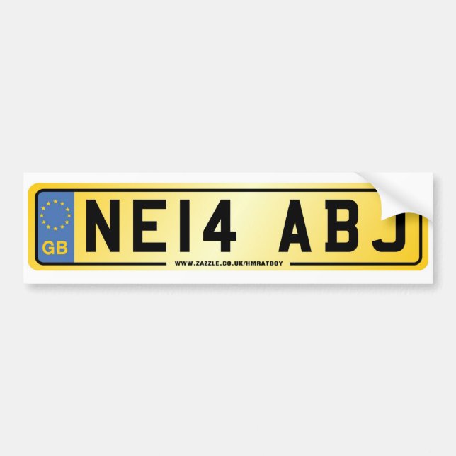 NE14 ABJ Nummernschild-Autoaufkleber Autoaufkleber (Vorne)