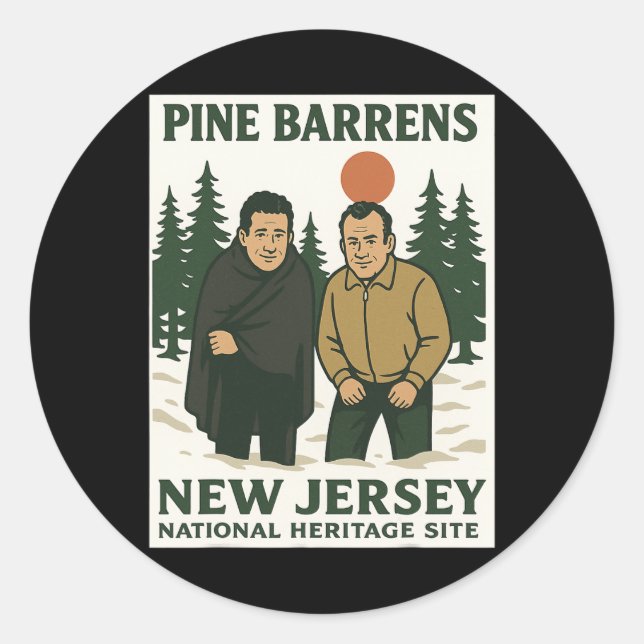 Ne Barrens New Jersey Graphic Design  Runder Aufkleber (Vorderseite)