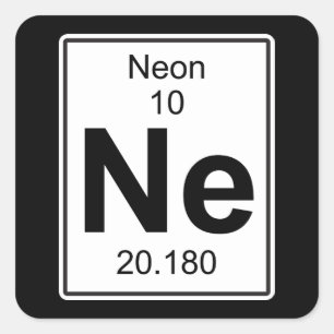 Ne - Neon Quadratischer Aufkleber