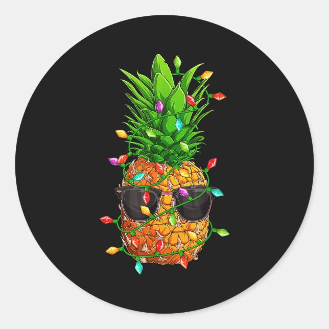 Ne Sungles Lights July Trocal Christmas Hawaiian  Runder Aufkleber (Vorderseite)