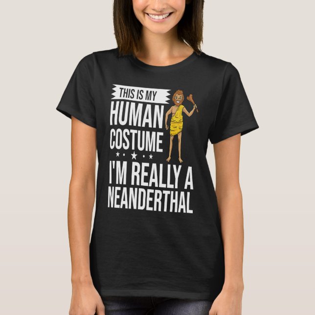 Neanderthal Caveman Dna Woman Skull T-Shirt (Vorderseite)