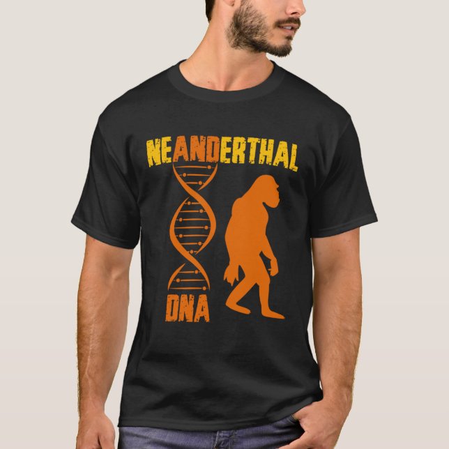 Neanderthaler Primat Cavemen DNA Genetik Paleoanth T-Shirt (Vorderseite)