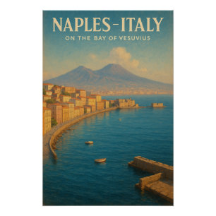 Neapel an der Bucht des Vesuv Poster