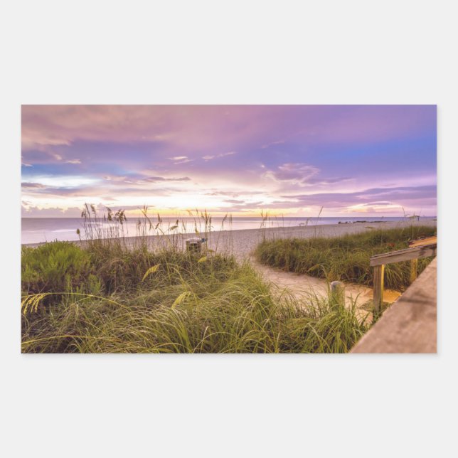 Neapel Beach Shore and Calm Ocean | Florida Rechteckiger Aufkleber (Vorderseite)
