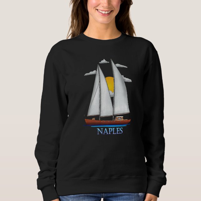 Neapel Coastal Nautical Segelschiff Sweatshirt (Vorderseite)