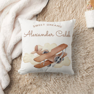 Neapel, der Geburtstag des Vintagen Flugzeugfahrer Kissen