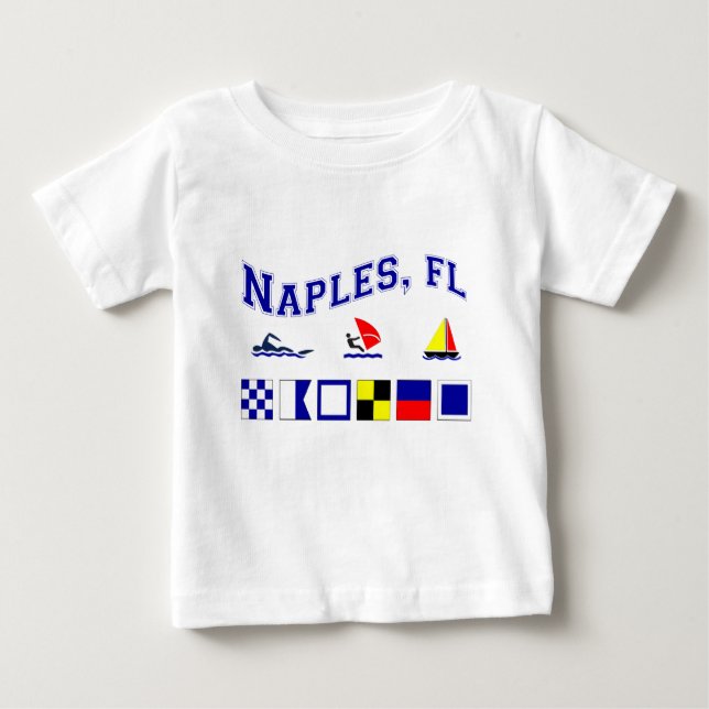 Neapel, FL mit Seeflaggen Baby T-shirt (Vorderseite)