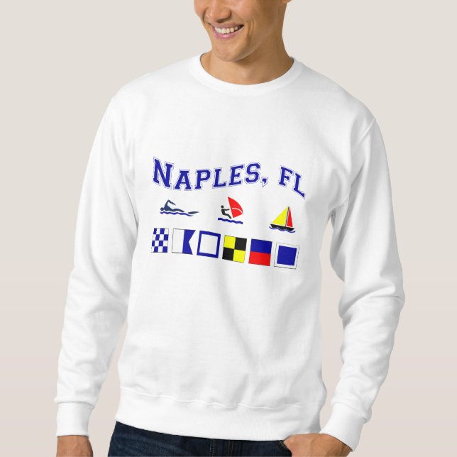 Neapel, FL mit Seeflaggen Sweatshirt (Vorderseite)