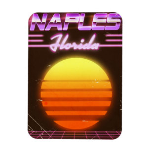 Neapel Florida 1980er Reiseplakat Magnet
