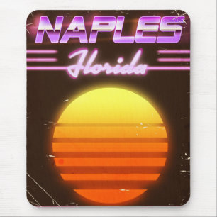 Neapel Florida 1980er Reiseplakat Mousepad