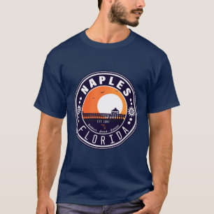Neapel Florida Beach Retro Sunset Pier 80er T-Shirt