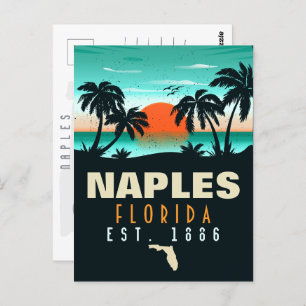 Neapel Florida Beach Retro Sunset Souvenirs 60er Postkarte